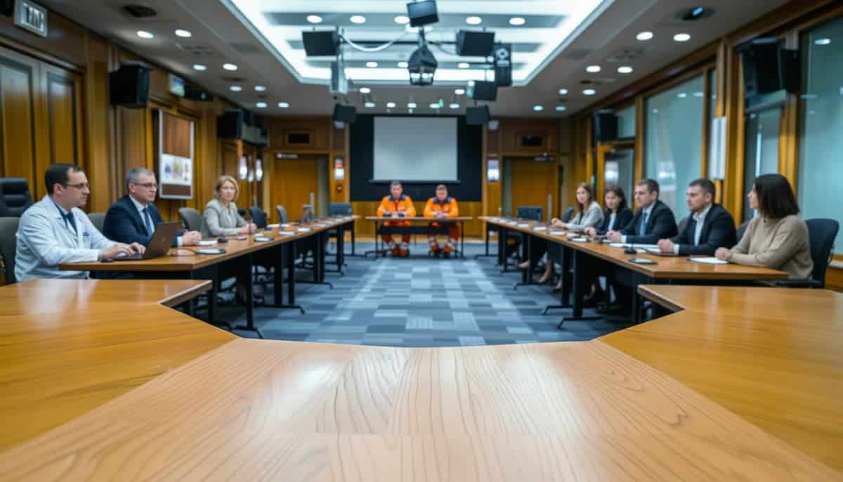 10 personnes se réunissent lors d'une réunion du CST, du CSE ou du CSA