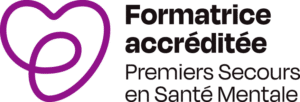 Logo formatrice accréditée PSSM : Apprendre à aider en premiers secours en santé mentale